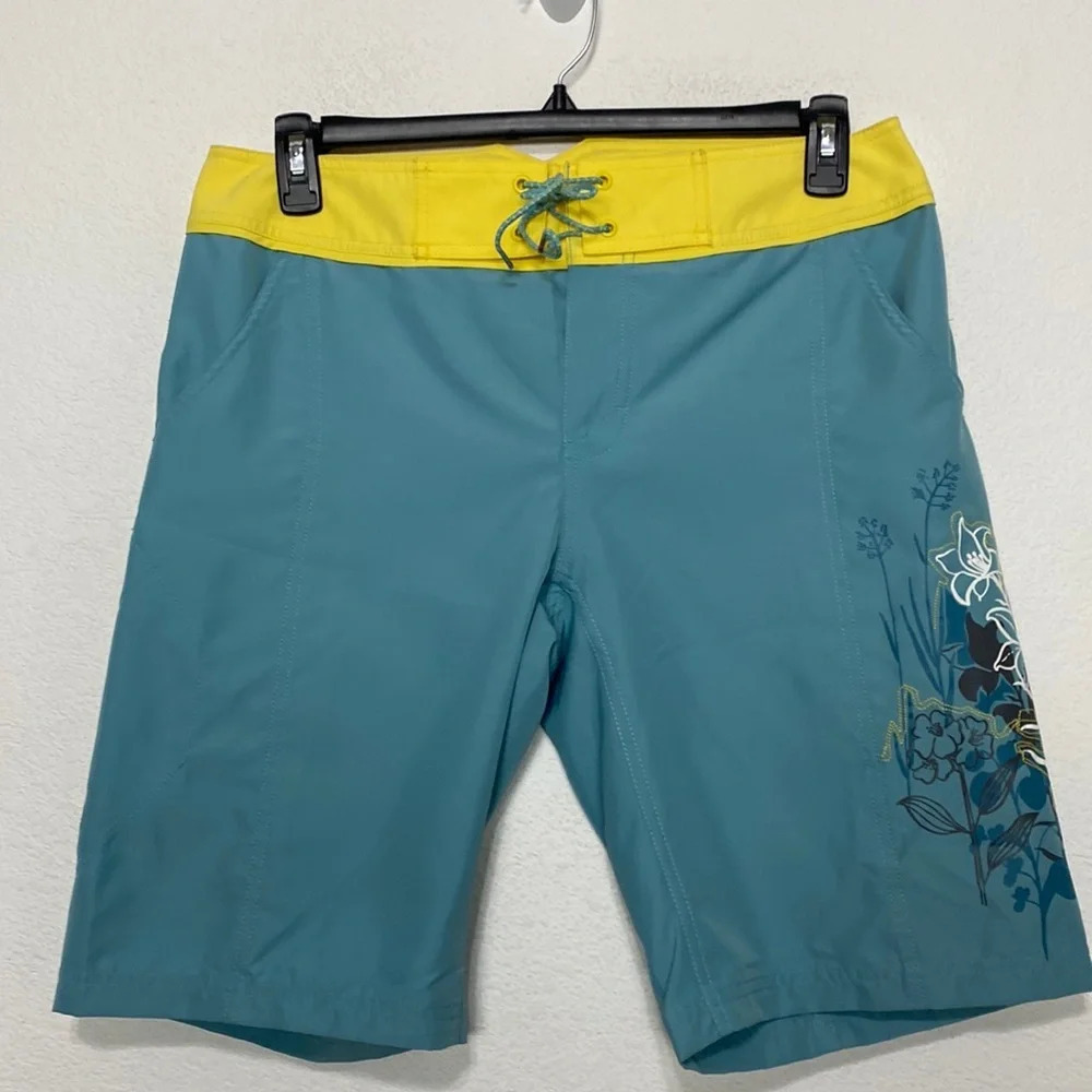 The North Face "NEW" Blue Vacation Aqua Bow Falls Swim Board Shorts Size 12